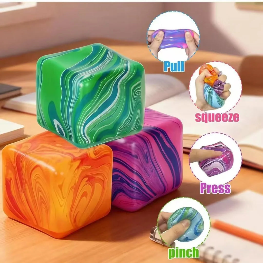 Marbled Ice Cube Squishy Toy