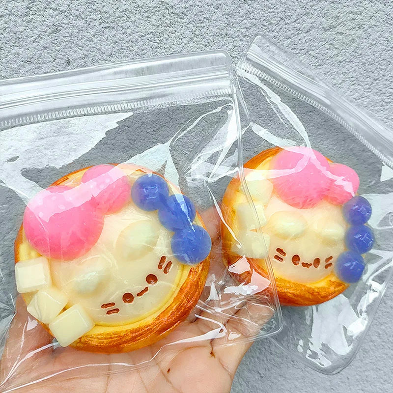 Strawberry Cake & Cheese Soufflé Squishy – Food Squeeze Stress Toy