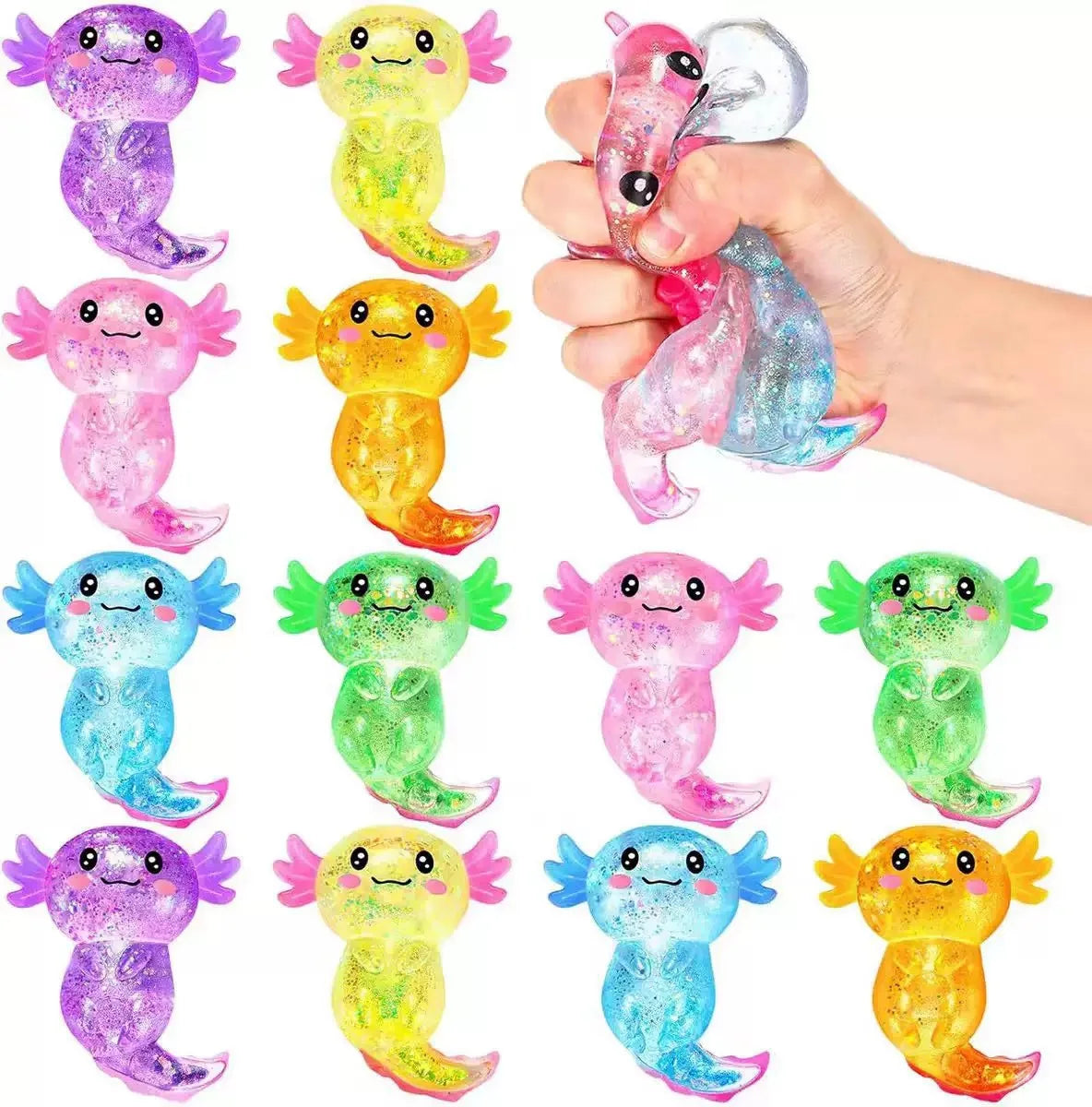 Glitter Salamander Squishy Toy – Sparkly Slow Rise Stress Relief Squeeze