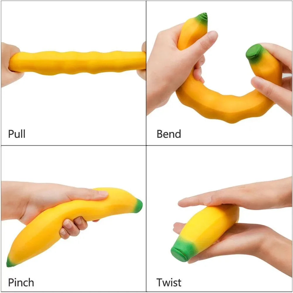 Banana Squishy Toy – Realistic Slow Rise TPR Stress Relief Fidget