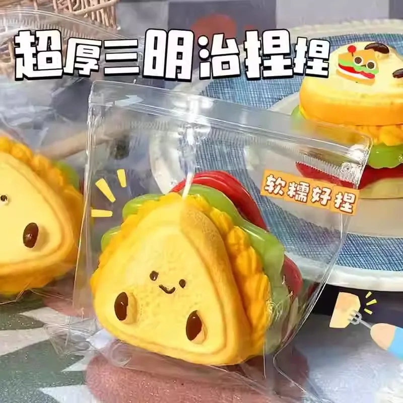 Strawberry Cake & Cheese Soufflé Squishy – Food Squeeze Stress Toy