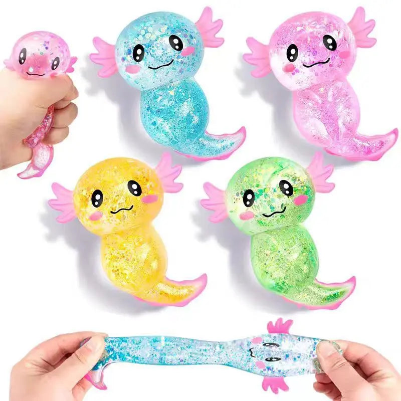 Glitter Salamander Squishy Toy – Sparkly Slow Rise Stress Relief Squeeze