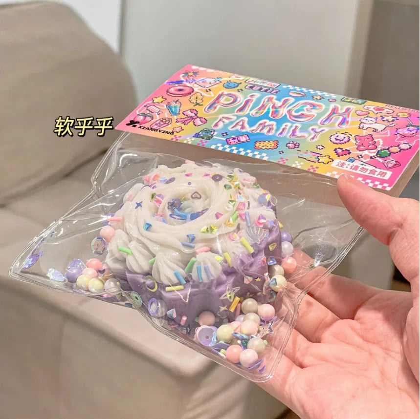 Strawberry Cake & Cheese Soufflé Squishy – Food Squeeze Stress Toy