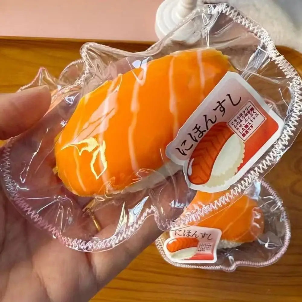 Sushi Squishy Fidget Toy – Realistic Slow Rise Silicone Squeeze (Caviar, Salmon, Shrimp)