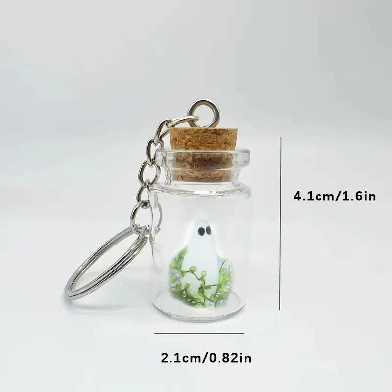 Glow-in-the-Dark Ghost Keychain – Adopt a Ghost Bottle Pendant