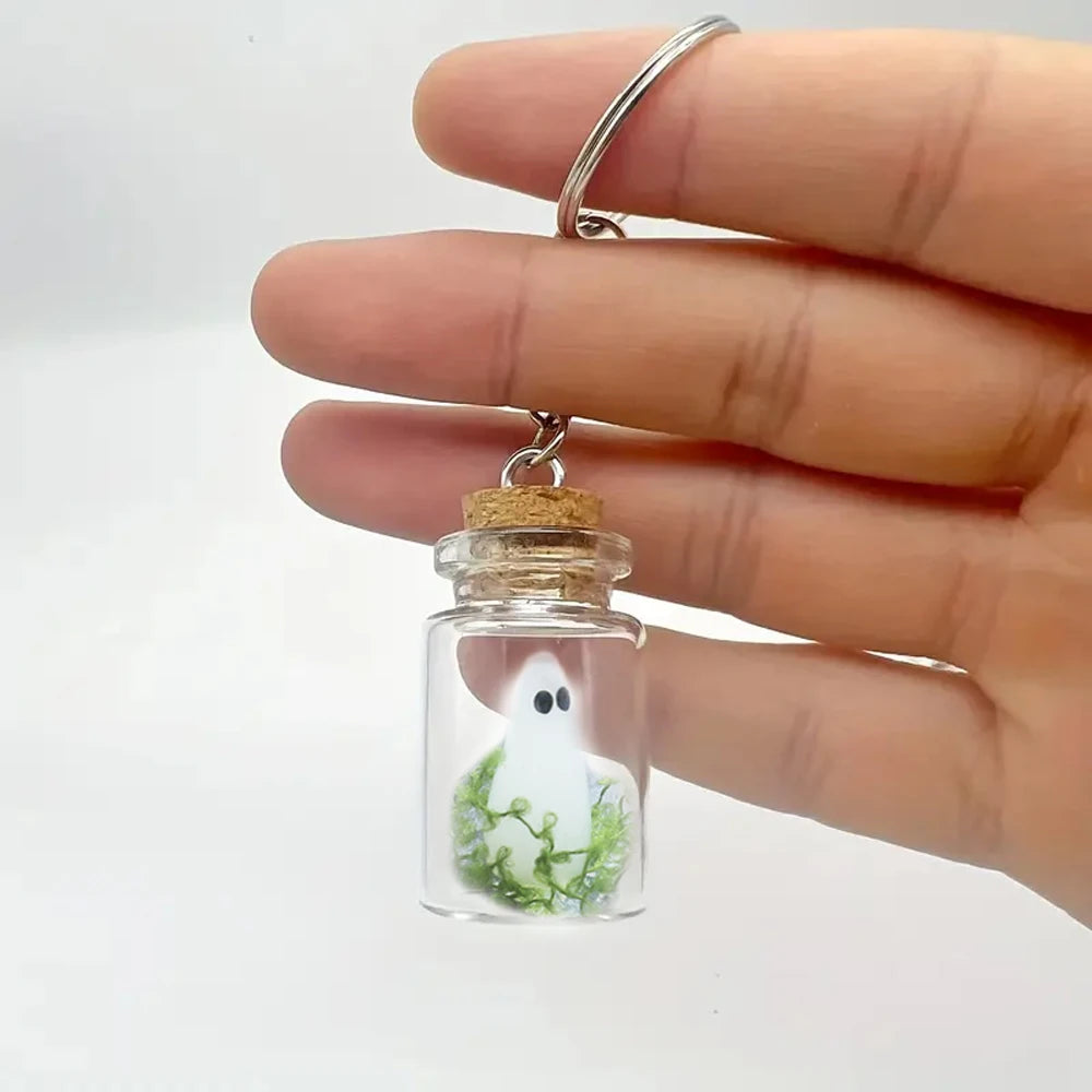 Glow-in-the-Dark Ghost Keychain – Adopt a Ghost Bottle Pendant