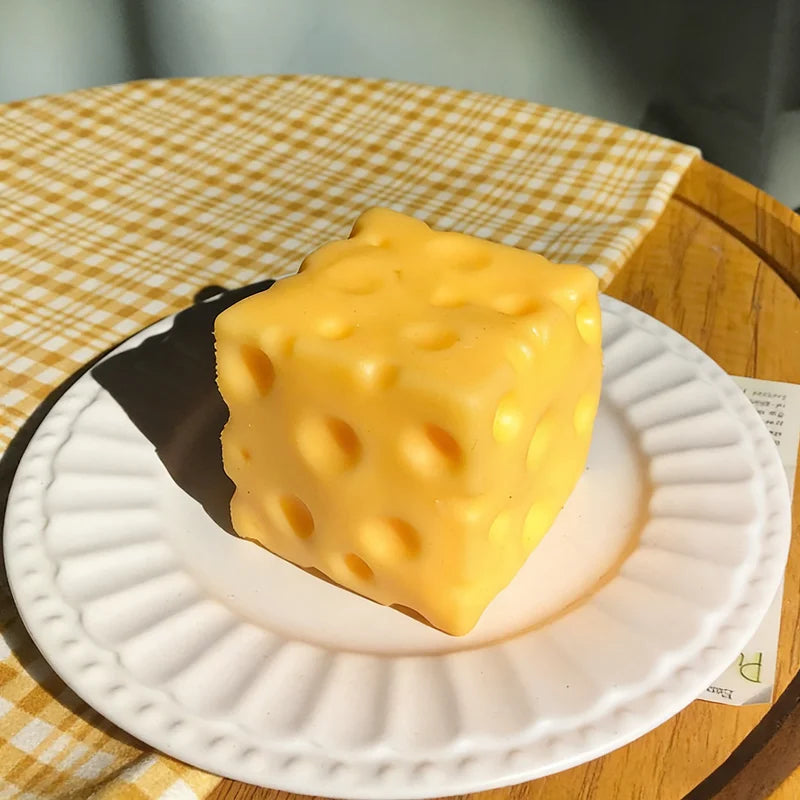 Giant Cheese Squishy Fidget Toy – Slow Rise Stress Relief Ball (S/M/L)