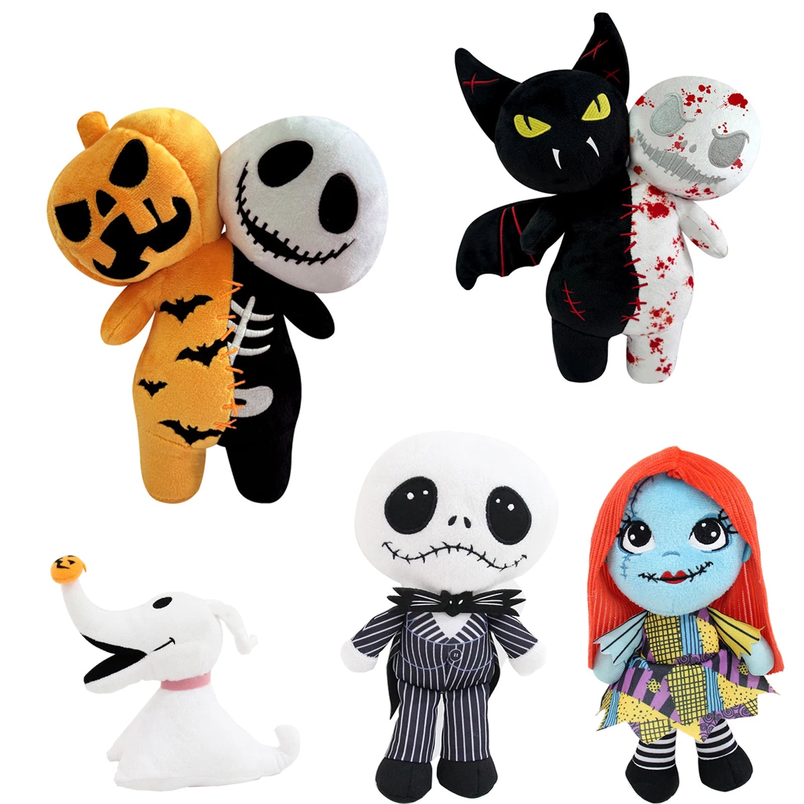 Nightmare Before Christmas Plush Doll – Halloween Pumpkin Skeleton Toy (25cm)