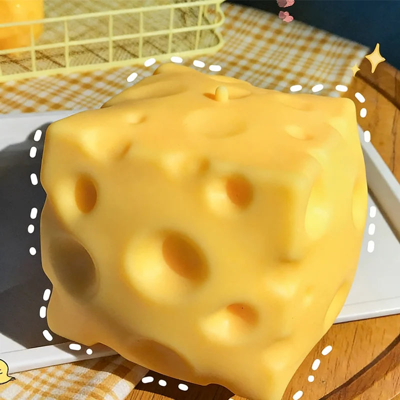 Giant Cheese Squishy Fidget Toy – Slow Rise Stress Relief Ball (S/M/L)
