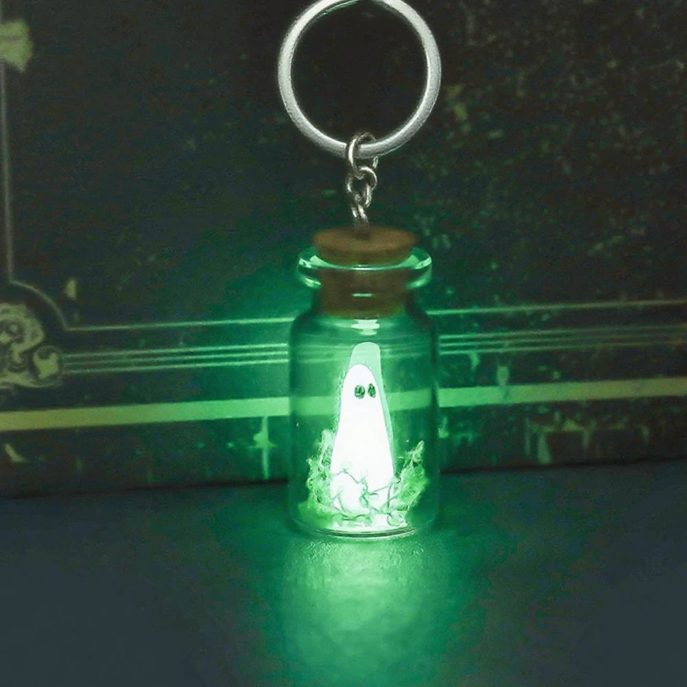 Glow-in-the-Dark Ghost Keychain – Adopt a Ghost Bottle Pendant