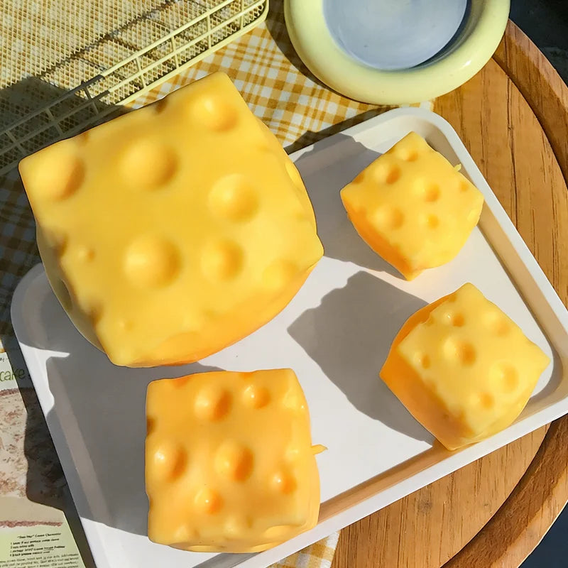 Giant Cheese Squishy Fidget Toy – Slow Rise Stress Relief Ball (S/M/L)