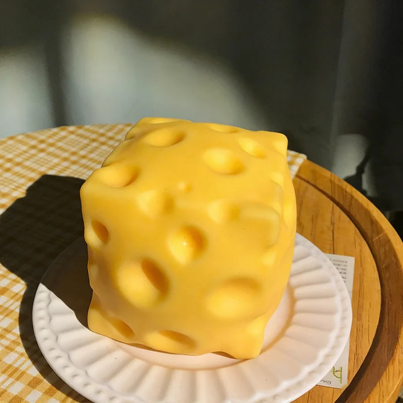 Giant Cheese Squishy Fidget Toy – Slow Rise Stress Relief Ball (S/M/L)